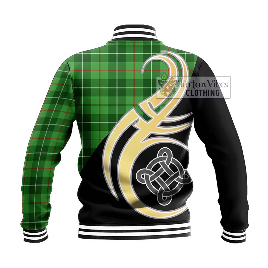 Clephane (Clephan) Tartan Baseball Jacket with Family Crest and Celtic Symbol Style - Tartan Vibes Clothing