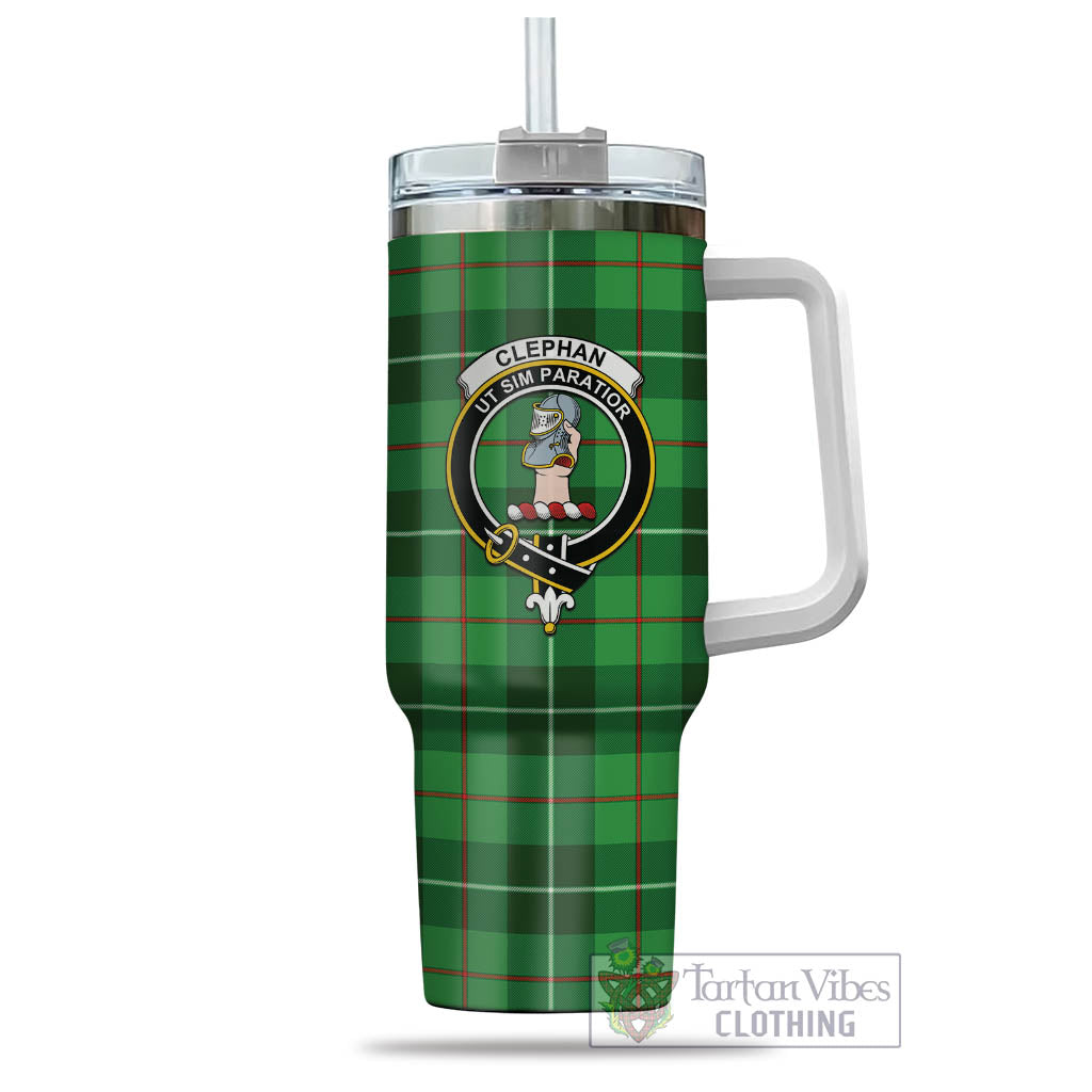 Tartan Vibes Clothing Clephan Tartan and Family Crest Tumbler with Handle