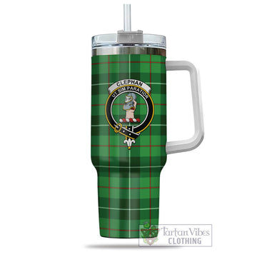 Tartan Vibes Clothing Clephan Tartan and Family Crest Tumbler with Handle