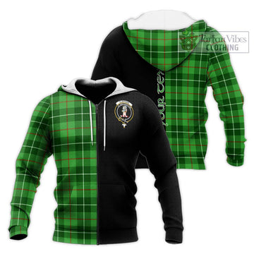 Clephane (Clephan) Tartan Knitted Hoodie with Family Crest and Half Of Me Style Unisex Knitted Zip Hoodie - Tartan Vibes Clothing