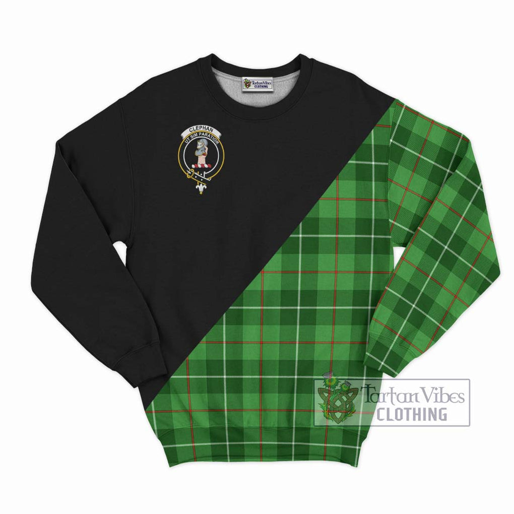 Clephane (Clephan) Tartan Sweatshirt with Family Crest and Military Logo Style - Tartanvibesclothing Shop