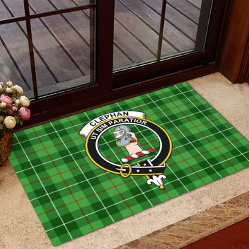 Clephane (Clephan) Tartan Rubber Doormat with Family Crest - Tartan Vibes Clothing