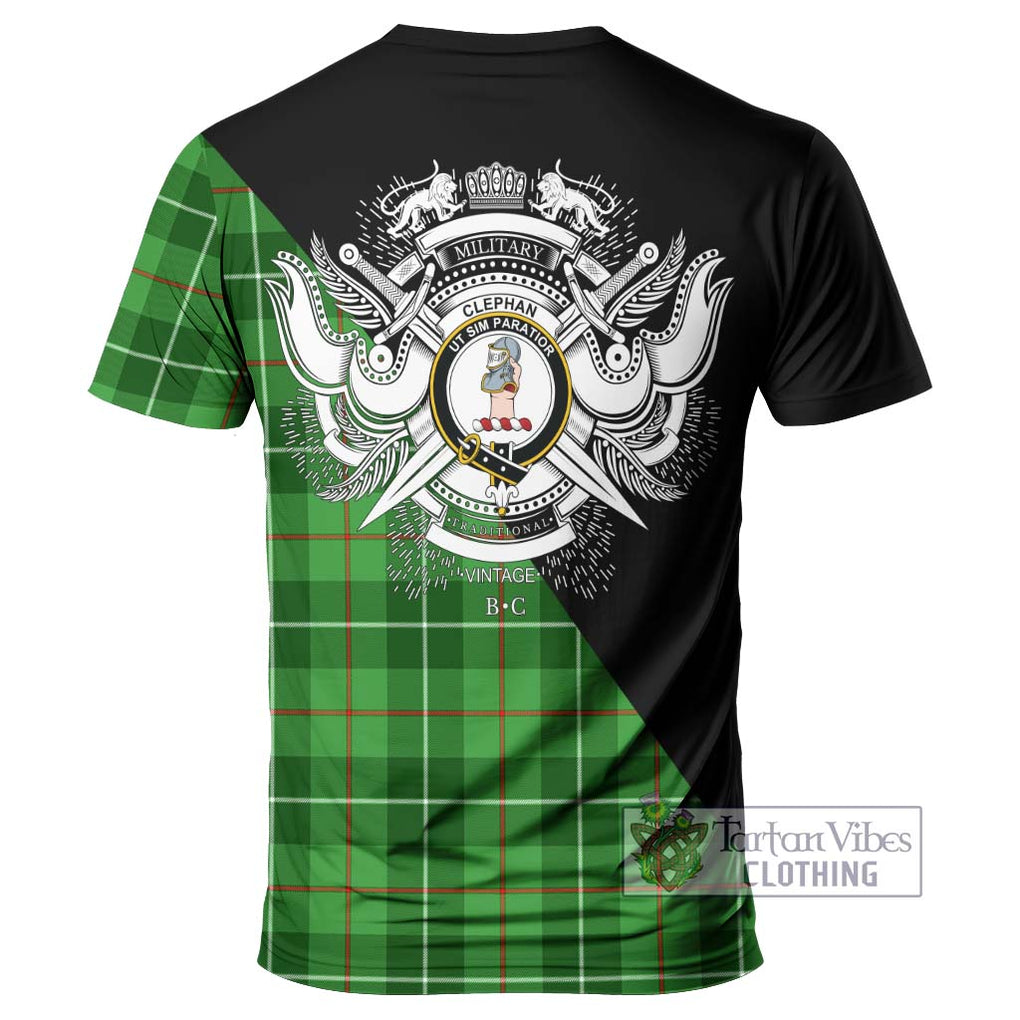 Clephane (Clephan) Tartan T-Shirt with Family Crest and Military Logo Style - Tartanvibesclothing Shop
