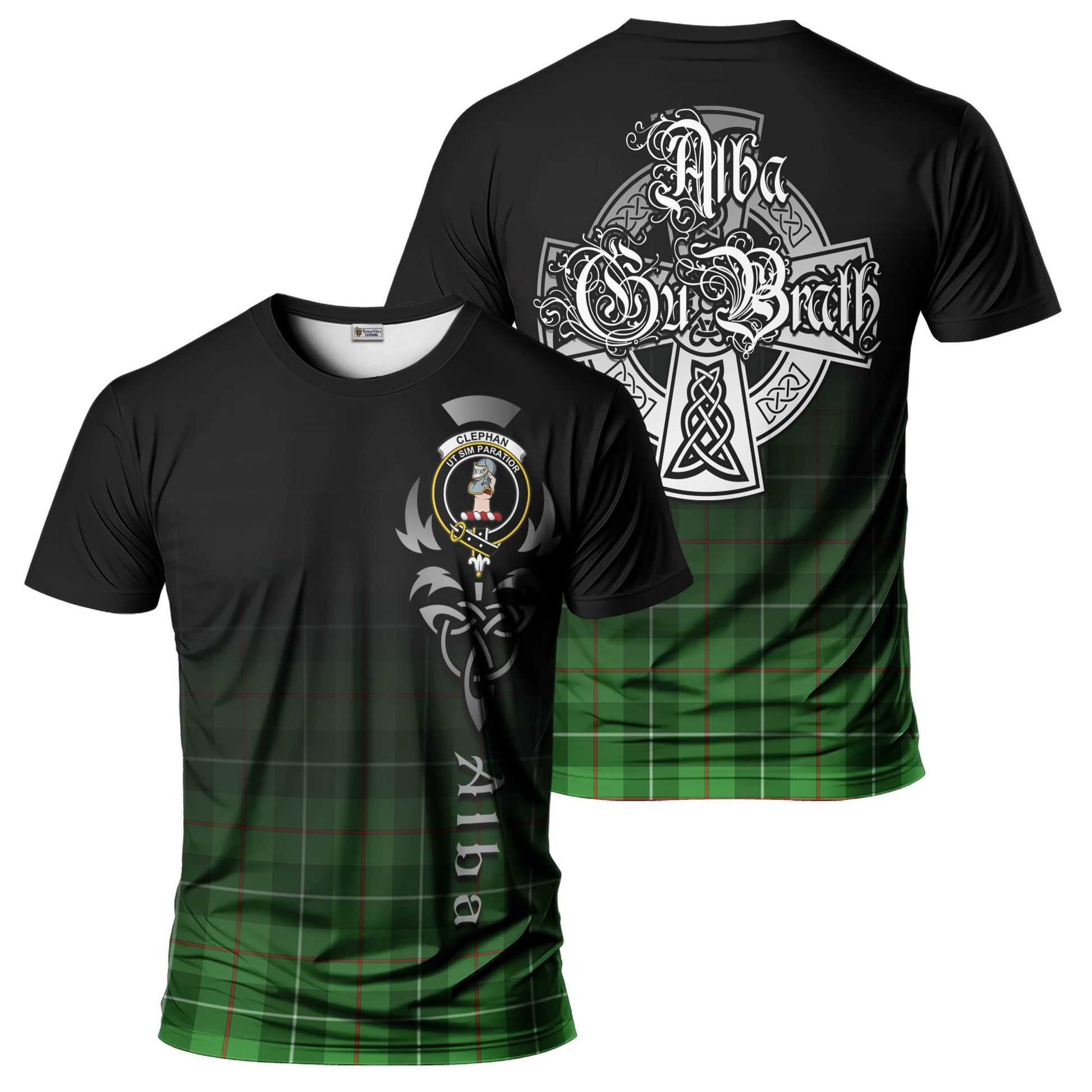 Tartan Vibes Clothing Clephan Tartan T-Shirt Featuring Alba Gu Brath Family Crest Celtic Inspired