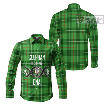Clephane (Clephan) Tartan Long Sleeve Button Shirt with Family Crest DNA In Me Style Men's Shirt - Tartanvibesclothing Shop