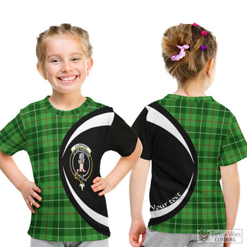 Clephane (Clephan) Tartan Kid T-Shirt with Family Crest Circle Style - Tartan Vibes Clothing