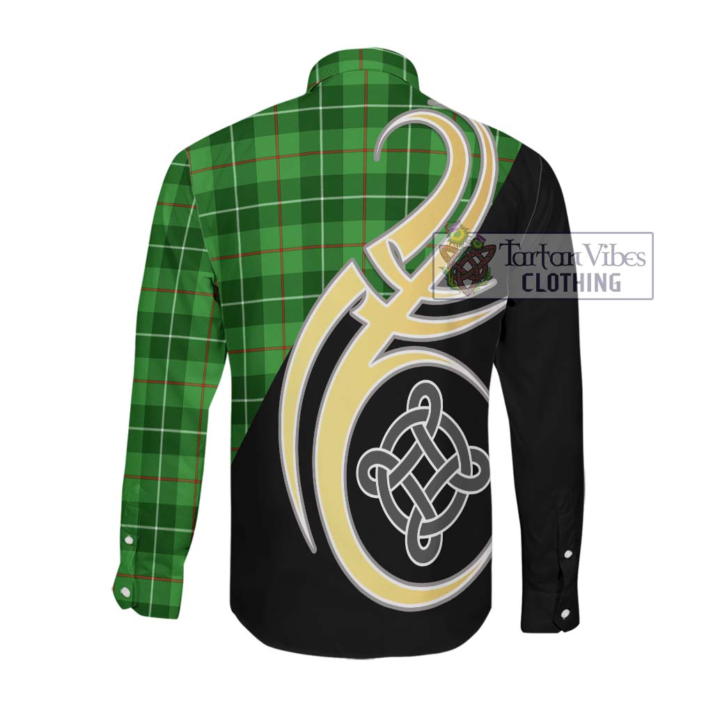Clephane (Clephan) Tartan Long Sleeve Button Shirt with Family Crest and Celtic Symbol Style Men's Shirt - Tartan Vibes Clothing