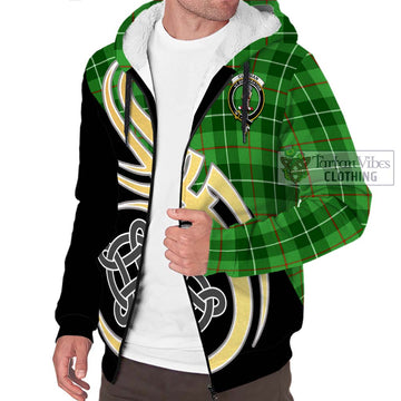 Clephane (Clephan) Tartan Sherpa Hoodie with Family Crest and Celtic Symbol Style - Tartan Vibes Clothing
