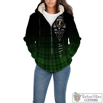 Clephane (Clephan) Tartan Sherpa Hoodie Featuring Alba Gu Brath Family Crest Celtic Inspired - Tartan Vibes Clothing