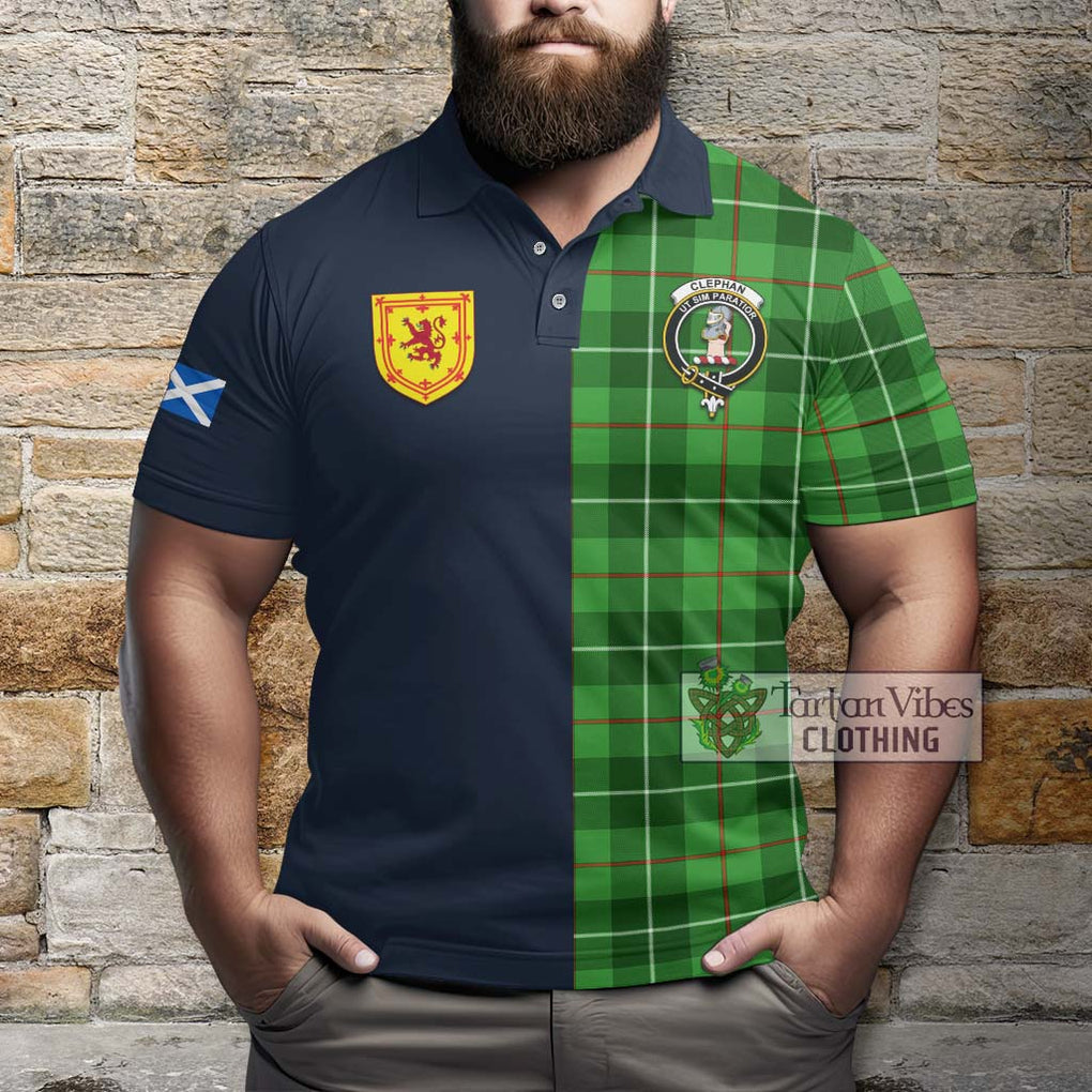 Clephane (Clephan) Tartan Polo Shirt Alba with Scottish Lion Royal Arm Half Style - Tartan Vibes Clothing