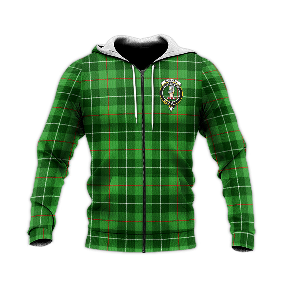 Clephane (Clephan) Tartan Knitted Hoodie with Family Crest Unisex Knitted Zip Hoodie - Tartan Vibes Clothing