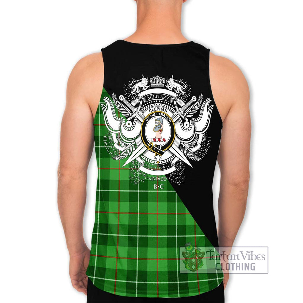 Clephane (Clephan) Tartan Men's Tank Top with Family Crest and Military Logo Style - Tartan Vibes Clothing