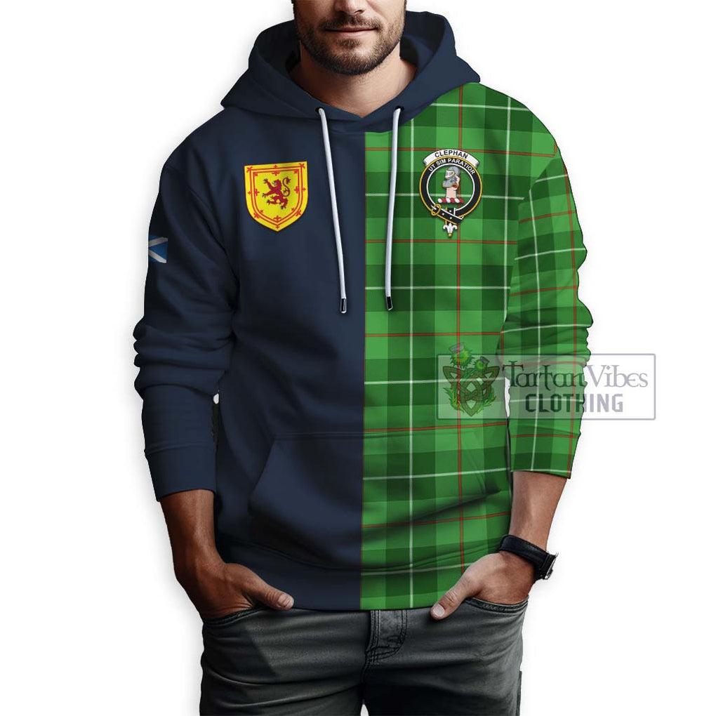 Clephane (Clephan) Tartan Hoodie Alba with Scottish Lion Royal Arm Half Style - Tartan Vibes Clothing