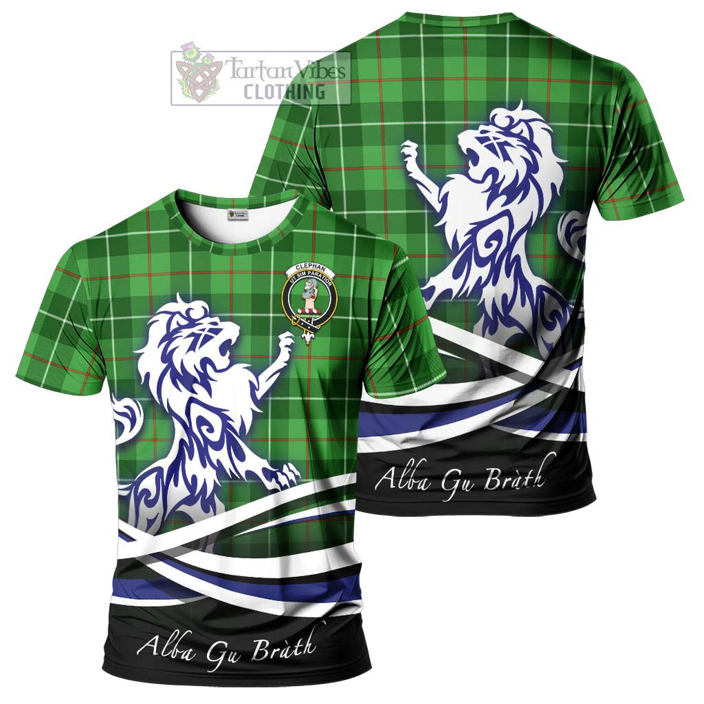 Tartan Vibes Clothing Clephan Tartan Cotton T-shirt with Alba Gu Brath Regal Lion Emblem