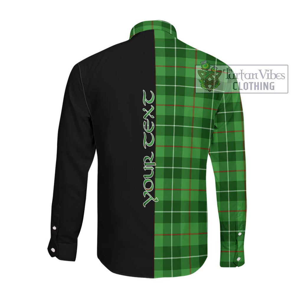 Clephane (Clephan) Tartan Long Sleeve Button Shirt with Family Crest and Half Of Me Style Men's Shirt - Tartanvibesclothing Shop