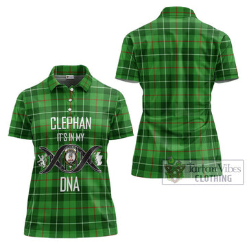 Clephane (Clephan) Tartan Women's Polo Shirt with Family Crest DNA In Me Style - Tartanvibesclothing Shop