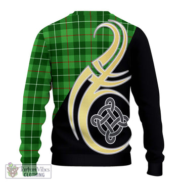 Clephane (Clephan) Tartan Knitted Sweater with Family Crest and Celtic Symbol Style - Tartan Vibes Clothing