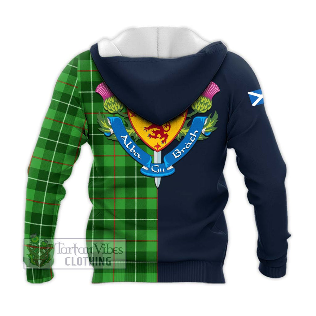 Clephane (Clephan) Tartan Knitted Hoodie Alba with Scottish Lion Royal Arm Half Style - Tartan Vibes Clothing