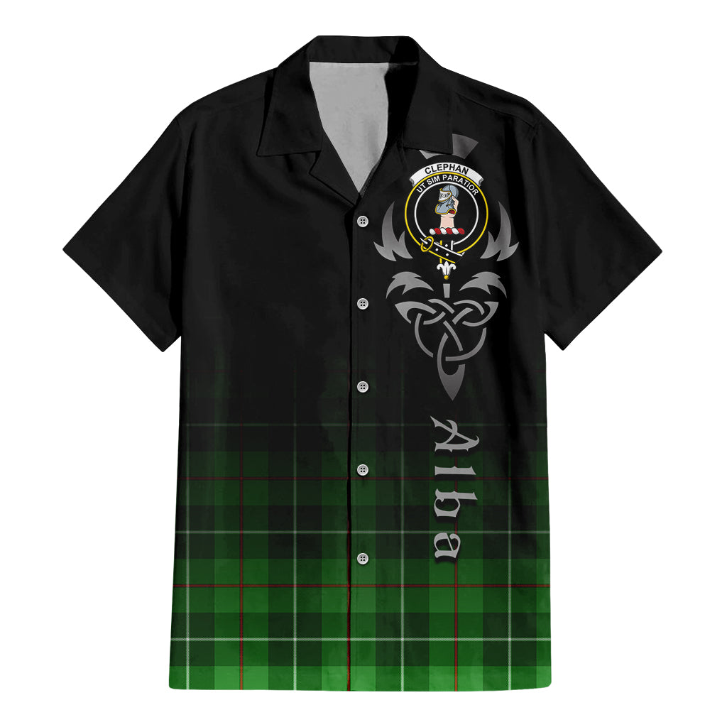 Clephane (Clephan) Tartan Hawaiian Shirt Shirt Featuring Alba Gu Brath Family Crest Celtic Inspired - Tartan Vibes Clothing