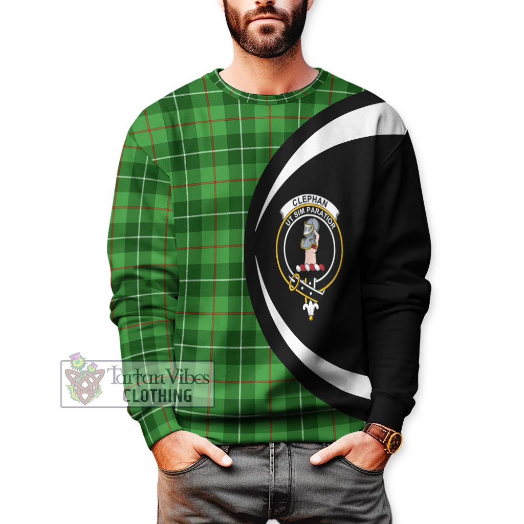 Clephane (Clephan) Tartan Sweatshirt with Family Crest Circle Style - Tartan Vibes Clothing