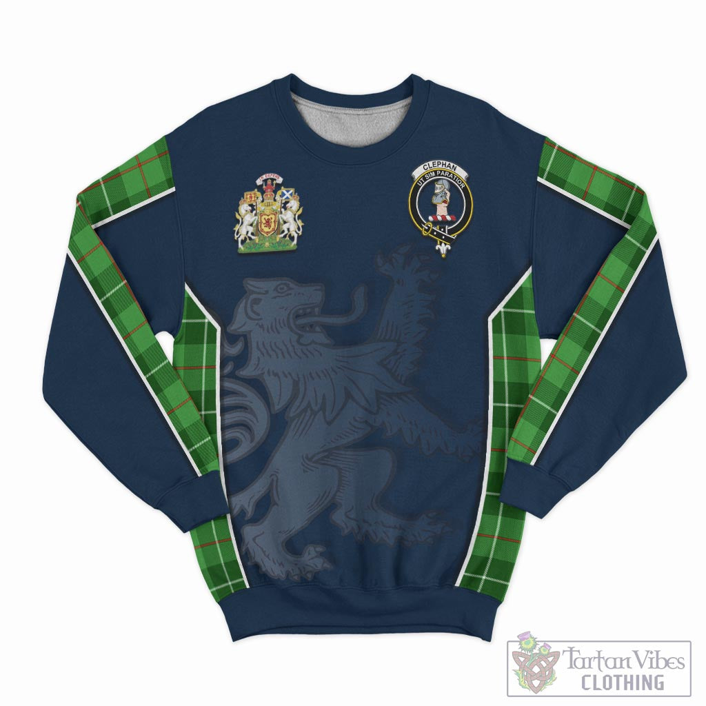 Tartan Vibes Clothing Clephan Tartan Sweater with Family Crest and Lion Rampant Vibes Sport Style