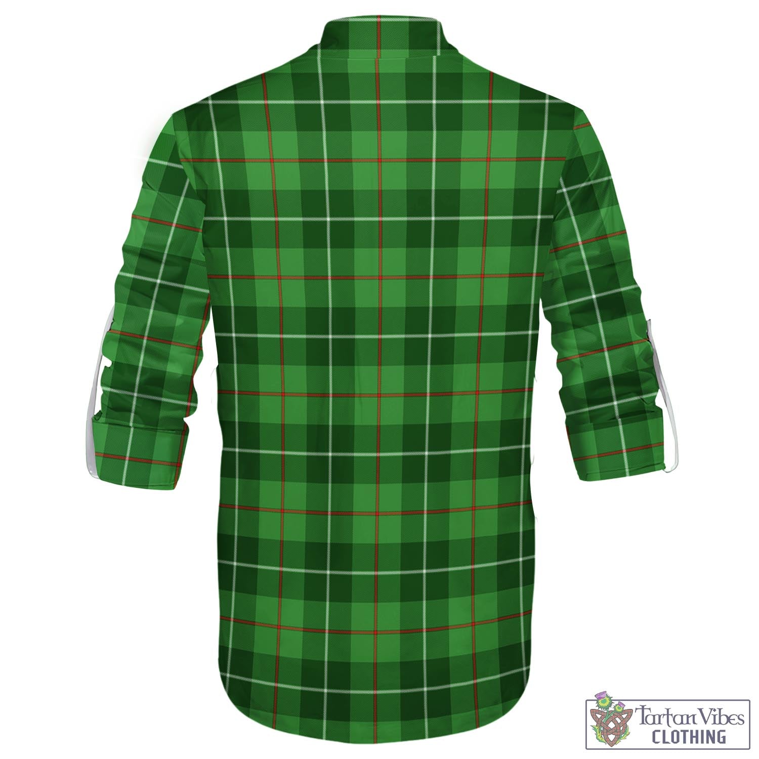 Tartan Vibes Clothing Clephan Tartan Men's Scottish Traditional Jacobite Ghillie Kilt Shirt with Family Crest