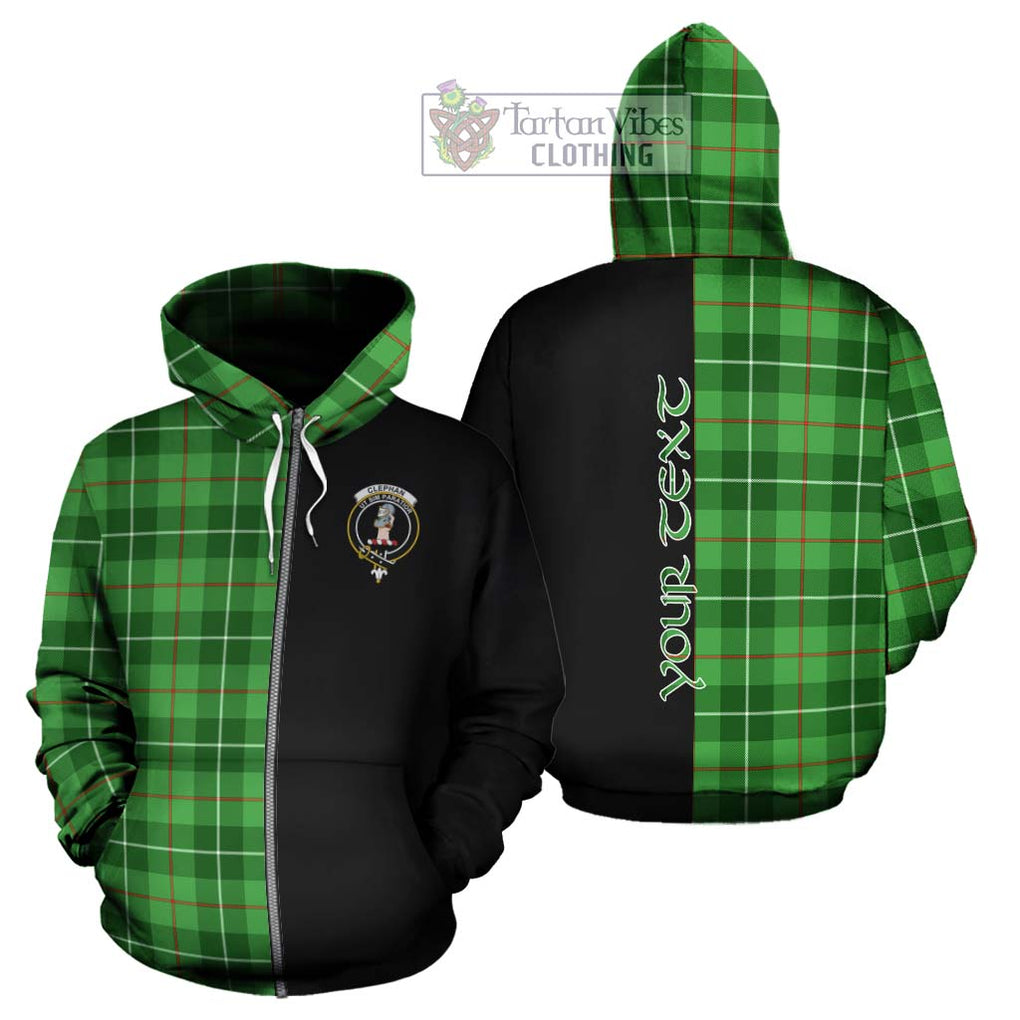 Clephane (Clephan) Tartan Hoodie with Family Crest and Half Of Me Style - Tartan Vibes Clothing
