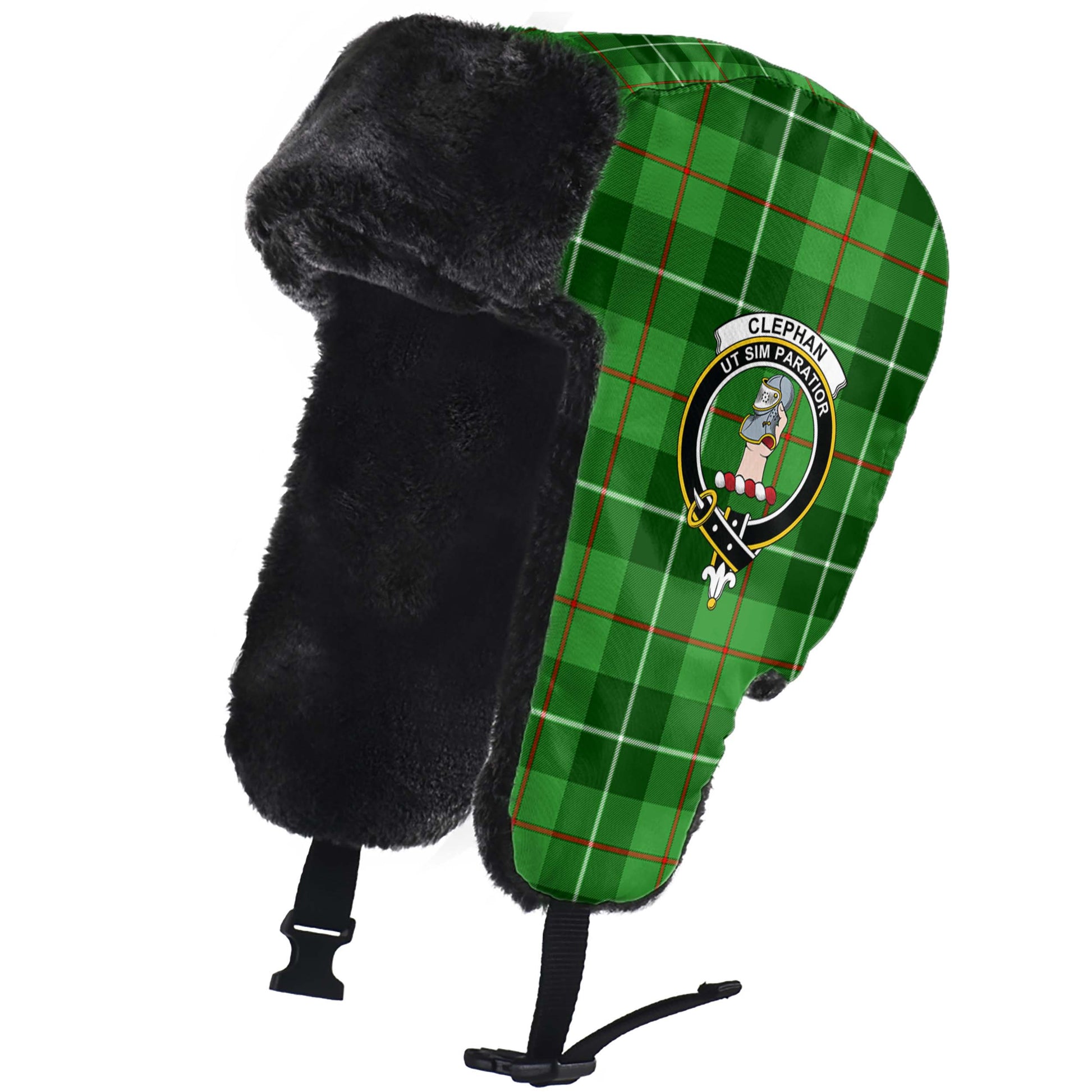 Clephan Tartan Winter Trapper Hat with Family Crest - Tartanvibesclothing