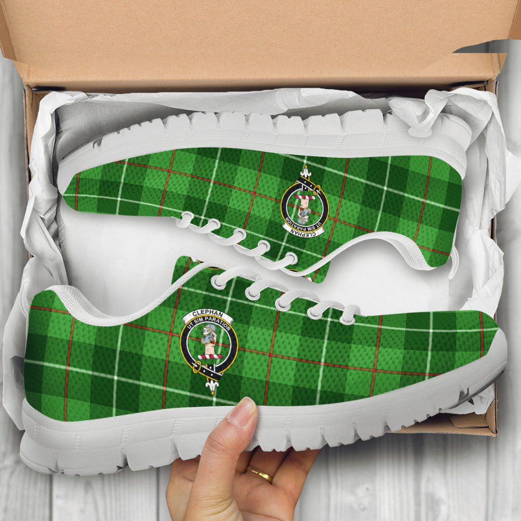 Clephane (Clephan) Tartan Sneakers with Family Crest - Tartan Vibes Clothing
