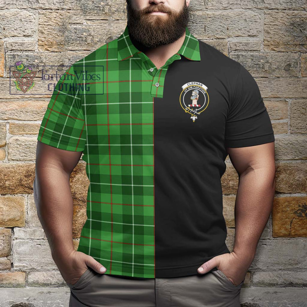 Clephane (Clephan) Tartan Polo Shirt with Family Crest and Half Of Me Style - Tartan Vibes Clothing