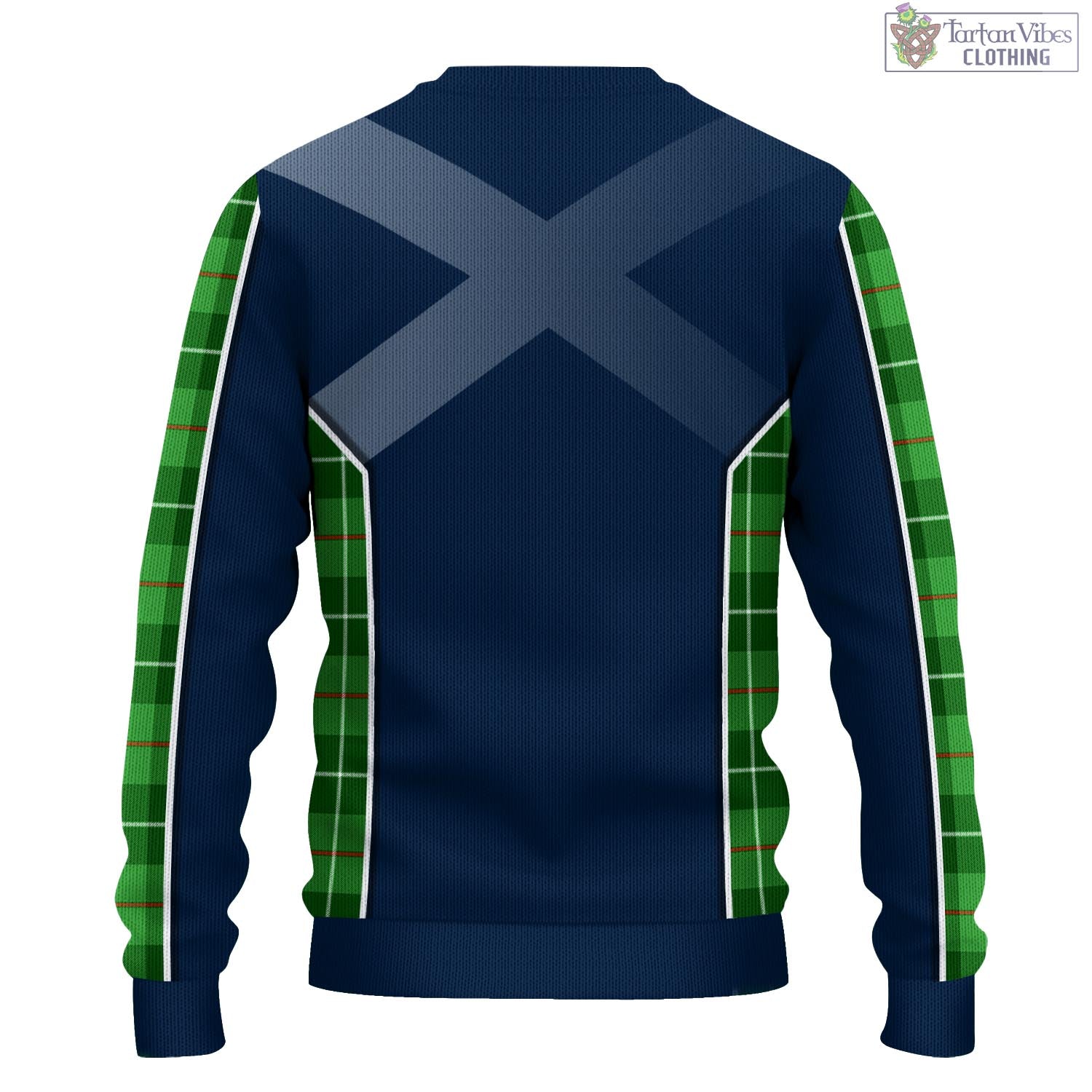 Clephane (Clephan) Tartan Knitted Sweatshirt with Family Crest and Scottish Thistle Vibes Sport Style - Tartan Vibes Clothing