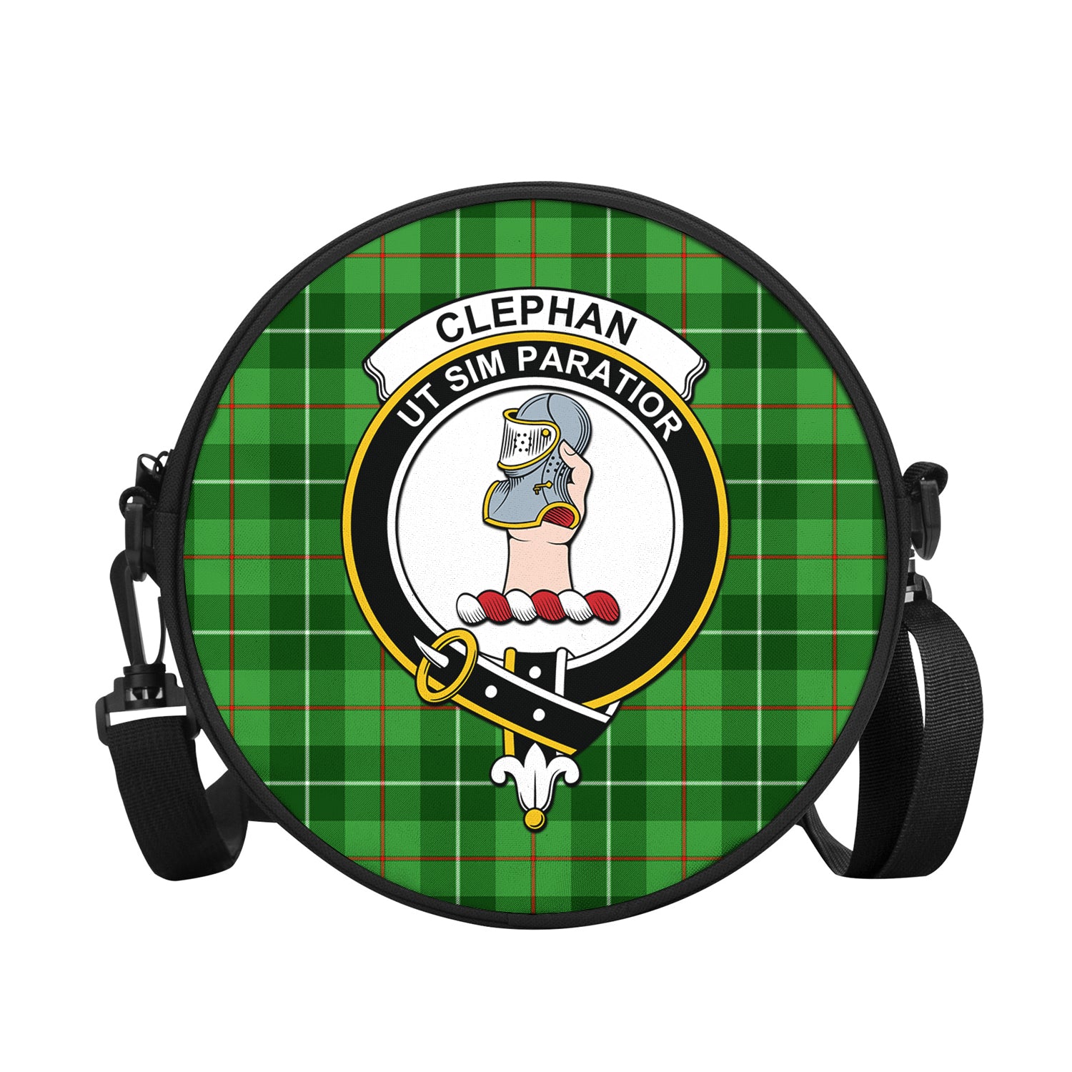 Clephane (Clephan) Tartan Round Satchel Bags with Family Crest - Tartan Vibes Clothing