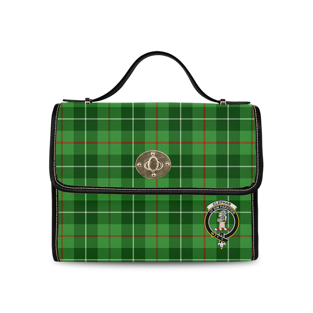 clephan-tartan-leather-strap-waterproof-canvas-bag-with-family-crest