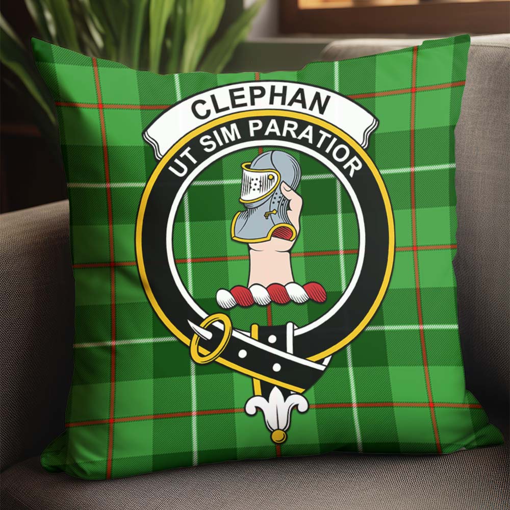 Clephane (Clephan) Tartan Pillow Cover with Family Crest - Tartan Vibes Clothing