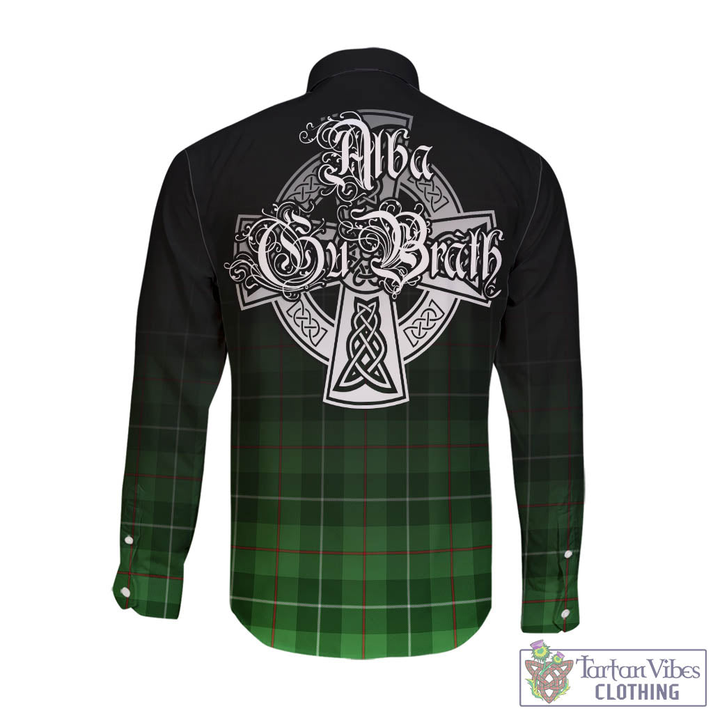 Clephane (Clephan) Tartan Long Sleeve Button Up Featuring Alba Gu Brath Family Crest Celtic Inspired - Tartan Vibes Clothing