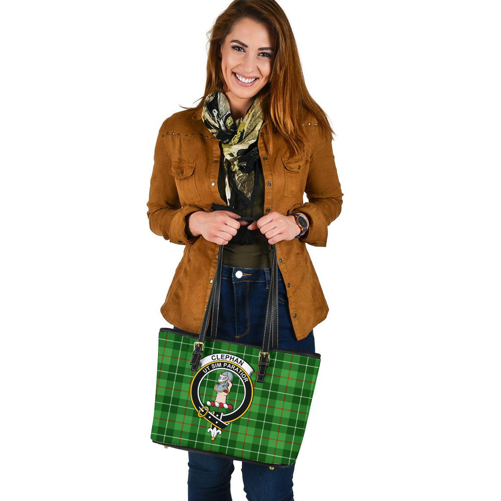 Clephane (Clephan) Tartan Leather Tote Bag with Family Crest - Tartan Vibes Clothing
