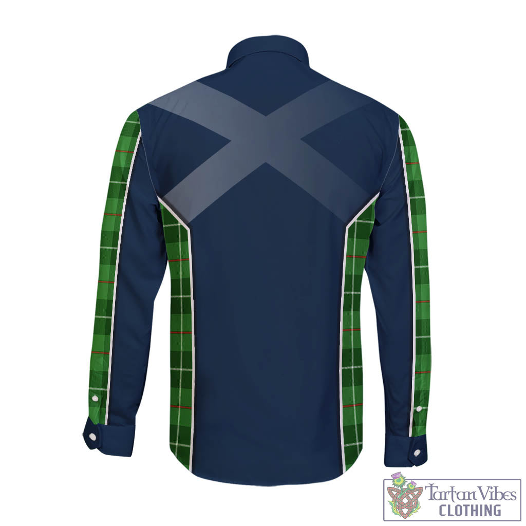 Clephane (Clephan) Tartan Long Sleeve Button Up Shirt with Family Crest and Scottish Thistle Vibes Sport Style - Tartan Vibes Clothing