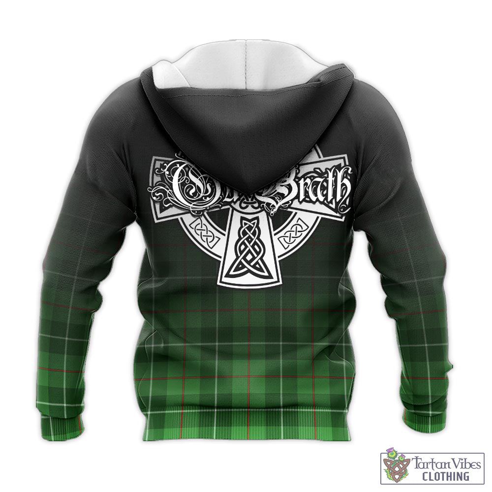 Tartan Vibes Clothing Clephan Tartan Knitted Hoodie Featuring Alba Gu Brath Family Crest Celtic Inspired