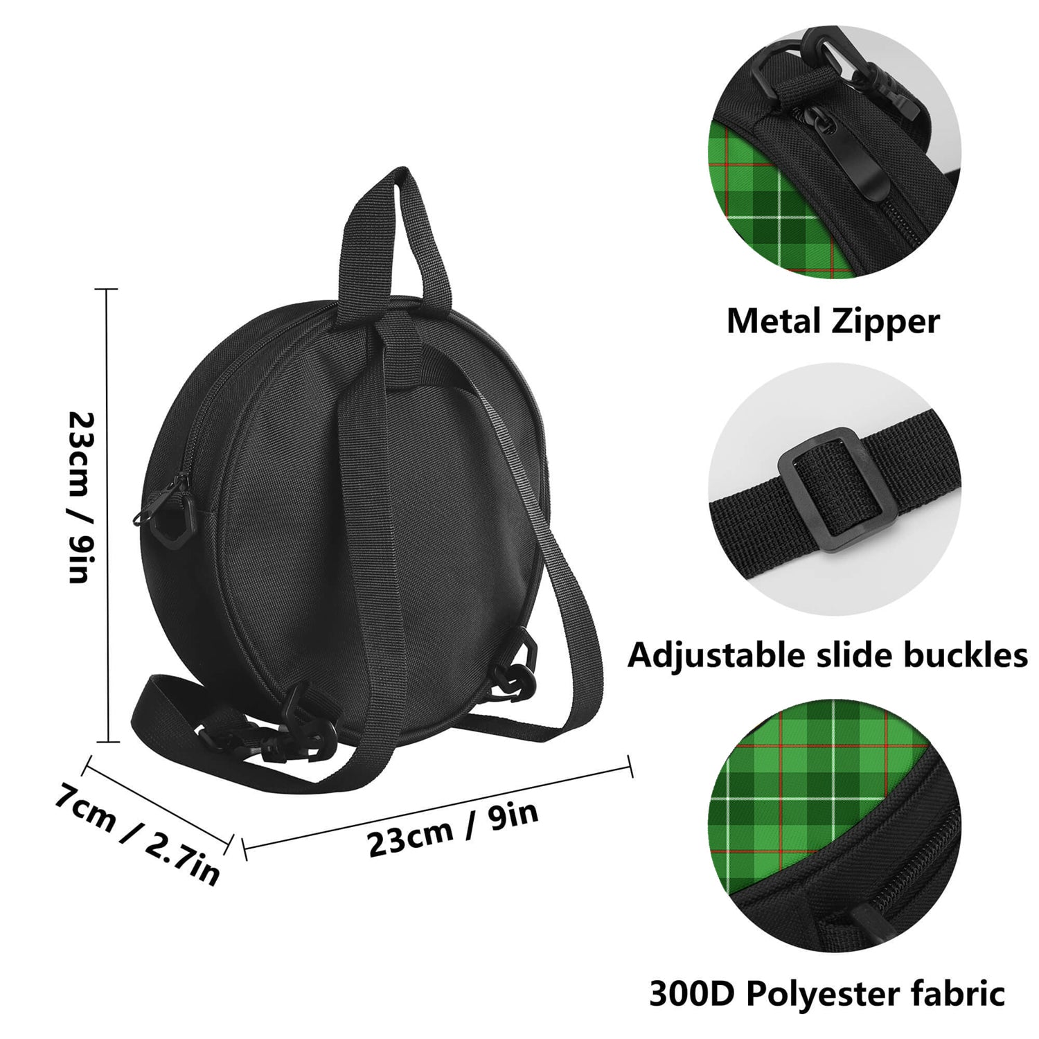 Clephane (Clephan) Tartan Round Satchel Bags with Family Crest - Tartan Vibes Clothing