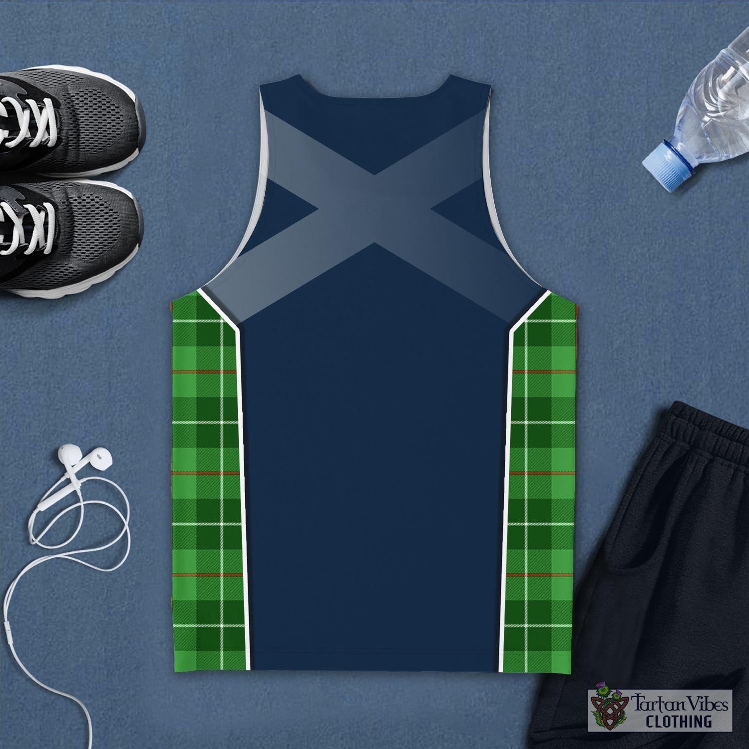 Tartan Vibes Clothing Clephan Tartan Men's Tanks Top with Family Crest and Scottish Thistle Vibes Sport Style