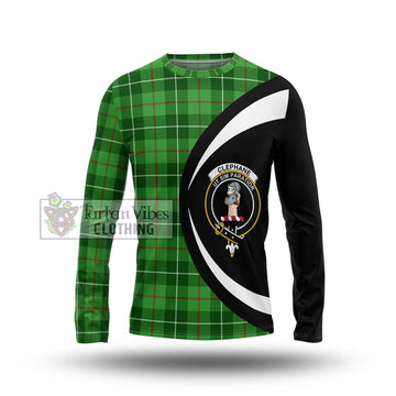 Clephane Tartan Long Sleeve T-Shirt with Family Crest Circle Style Unisex - Tartan Vibes Clothing