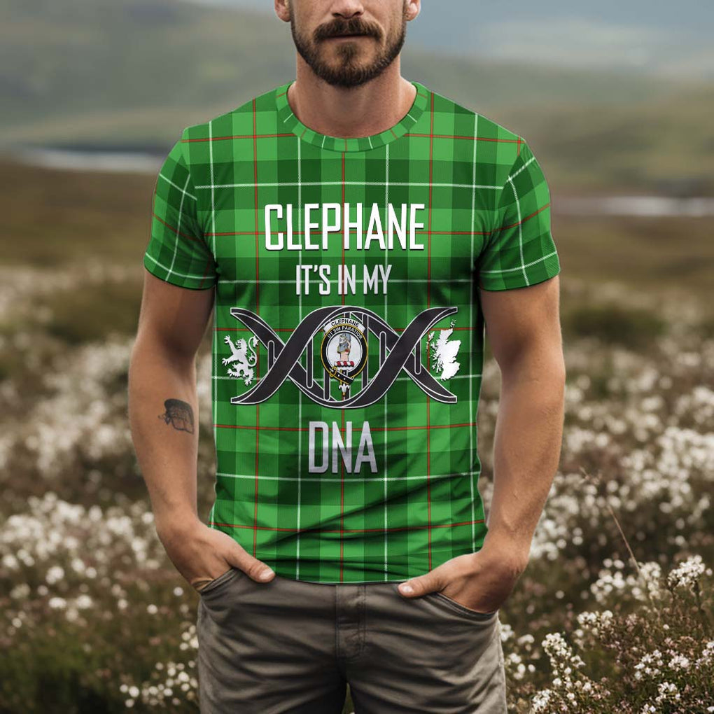 Clephane Tartan T-Shirt with Family Crest DNA In Me Style Kid's Shirt - Tartan Vibes Clothing