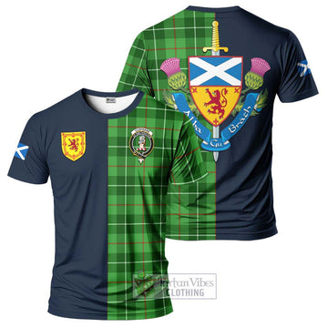 Tartan Vibes Clothing Clephane Tartan T-Shirt Alba with Scottish Lion Royal Arm Half Style