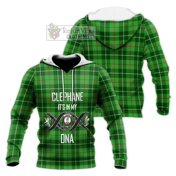 Clephane Tartan Knitted Hoodie with Family Crest DNA In Me Style Unisex Knitted Pullover Hoodie - Tartanvibesclothing Shop