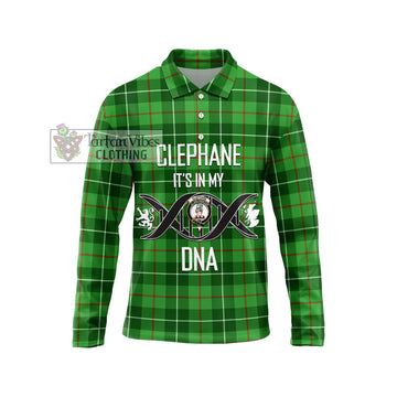 Clephane Tartan Long Sleeve Polo Shirt with Family Crest DNA In Me Style Unisex - Tartanvibesclothing Shop