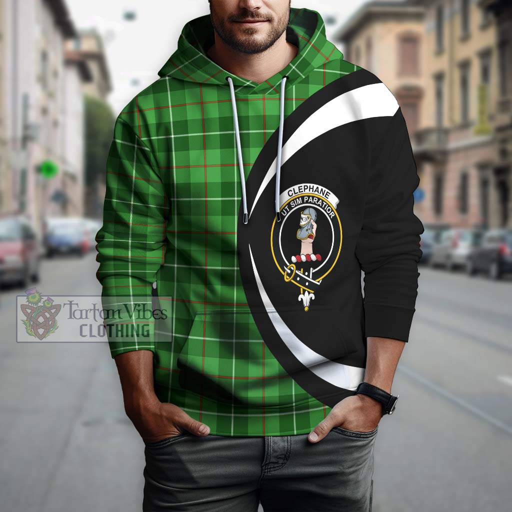 Tartan Vibes Clothing Clephane Tartan Hoodie with Family Crest Circle Style
