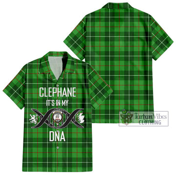 Clephane Tartan Short Sleeve Button Shirt with Family Crest DNA In Me Style Kid - Tartanvibesclothing Shop