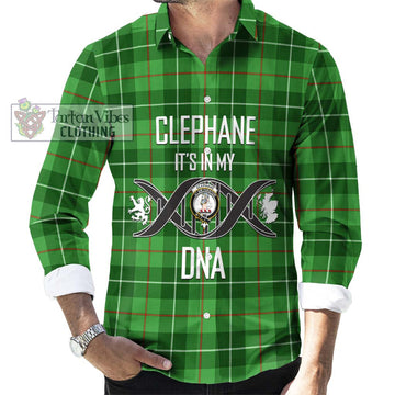 Clephane Tartan Long Sleeve Button Shirt with Family Crest DNA In Me Style Men's Shirt S - Tartanvibesclothing Shop