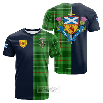 Tartan Vibes Clothing Clephane Tartan Cotton T-shirt with Scottish Lion Royal Arm Half Style