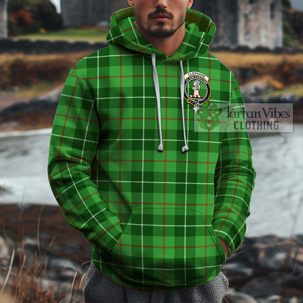 Clephane Tartan Cotton Hoodie with Family Crest Pullover Hoodie XS - Tartan Vibes Clothing